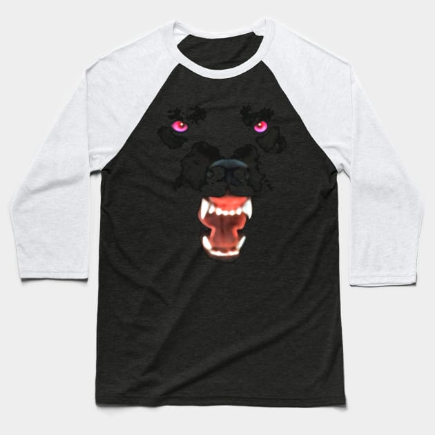 Black Wolf Baseball T-Shirt by MalcolmKirk